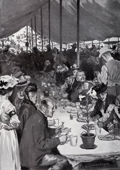Kings Dinner på Fulham av after William Henry Margetson