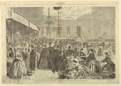 Stor mässa ges i City Assembly Rooms, New York, december 1861, i Aid of City Poor, från Harper