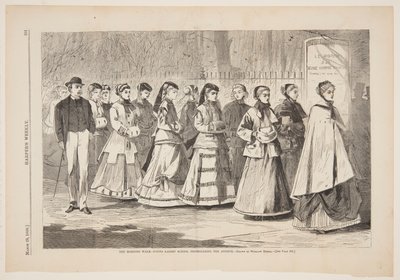 Morgonpromenaden – Unga kvinnors skola som promenerar på avenyn av Winslow Homer