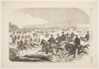 Unionens kavalleri och artilleri börjar i jakten på rebellerna uppför Yorktown Turnpike av Winslow Homer