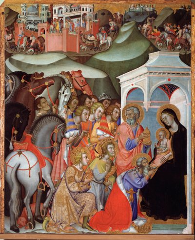 Tillbedjan av Magi Målning av Bartolo di Fredi av also Manfredi de Battilori Bartolo di Fredi