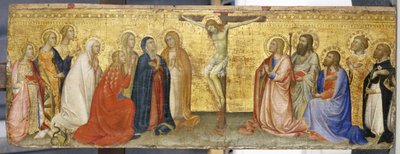 Kristus på korset med Maria Magdalena och andra heliga, ca 1360 (tempera på poppelträ) av also Manfredi de Battilori Bartolo di Fredi