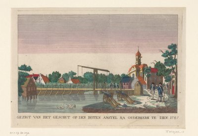 Batteri i Ouderkerk, 1787 Utsikt över artilleriet på Buiten Amstel efter Ouderkerk kan ses 1787 (titel på objekt) Batterier runt Amsterdam 1787 (tyska kopior) (serietitel) av anonymous (attributed to)