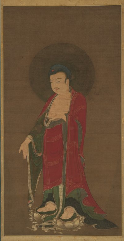 Buddha Amitabha stiger ner från sitt rena land av anonymous 