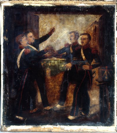 Franska: Aux quatre sergents de La Rochelle. Värdinnans skylt. 3, boulevard Beaumarchais, 4:e arrondissementet, Paris av anonymous 