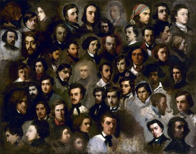 Franska: Porträtt av studenter i Paul Delaroche-ateljén av anonymous 