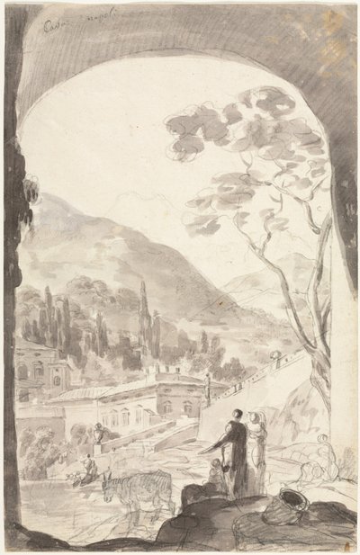 Quarry Neapel av attributed to Jean Honoré Fragonard