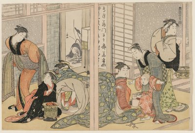 De fyra årstidernas eleganta nöjen av attributed to Kitagawa Utamaro