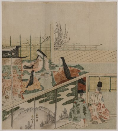 Domstolsdamer som gör dockor av attributed to Kubo Shunman