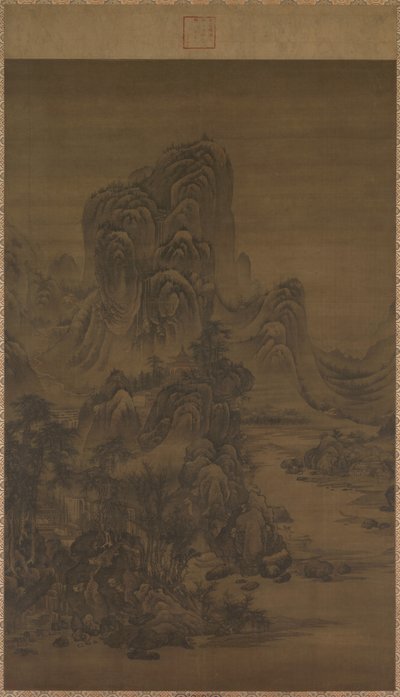 Landskap i stil med Juran av attributed to Liu Du