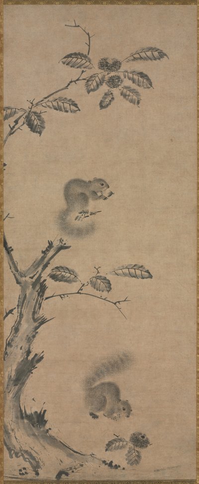 Ekorrar på kastanjeträdet av attributed to Louis Philippe Mouchy