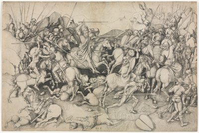 Slaget vid St. James the Greater vid Clavijo av attributed to Martin Schongauer