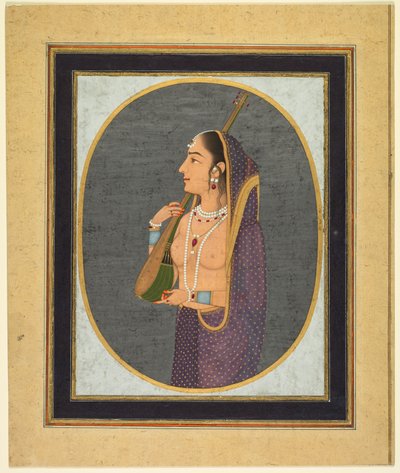 Hovdam som sjunger och spelar vina av attributed to Muhammad Rizavi Hindi