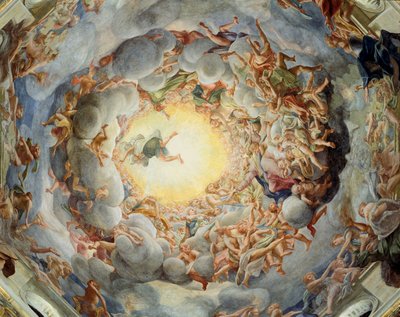 Jungfruns antagande, från kupolens tak, 1526-30 av Antonio da Correggio