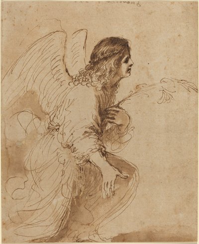 Bebådelsens ängel av called Guercino Giovanni Francesco Barbieri
