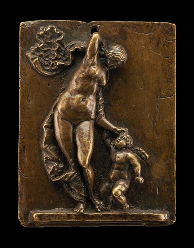 Venus tuktar Amor av called Riccio Andrea Briosco
