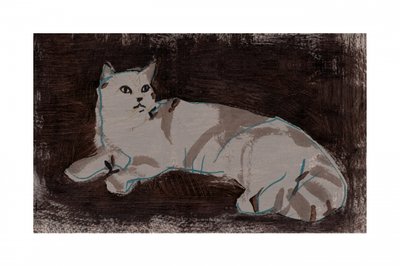 Vit katt som vilar av cartissi