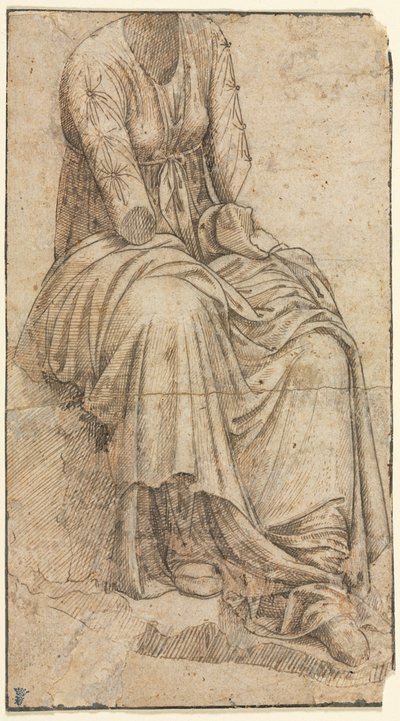 Kopia av en romersk staty av en sittande kvinna av circle of Domenico Ghirlandaio