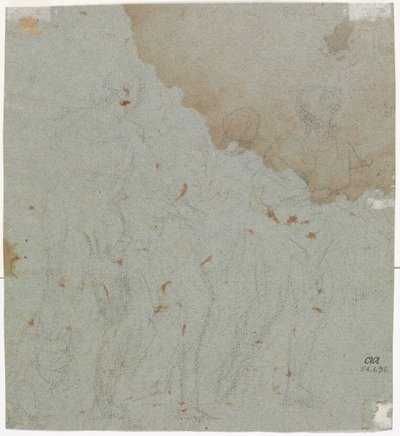 Skiss för Lot och hans döttrar (verso) av circle of Pietro da Cortona