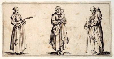Tre figurer (penna & brunt bläck på papper) av Kosma Sergejewitsch Petrow Wodkin