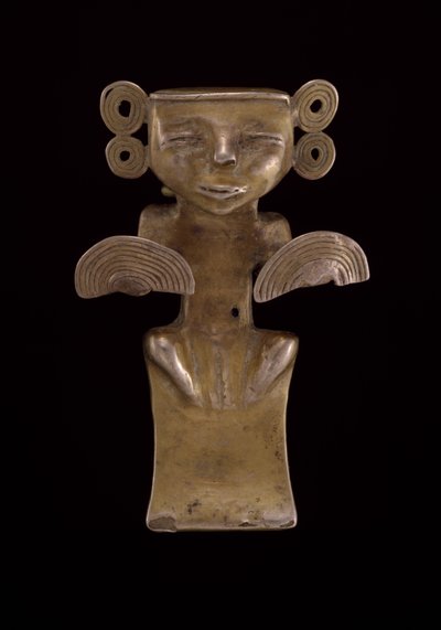 Pendel med öppen rygg och figur av civilization Quimbaya