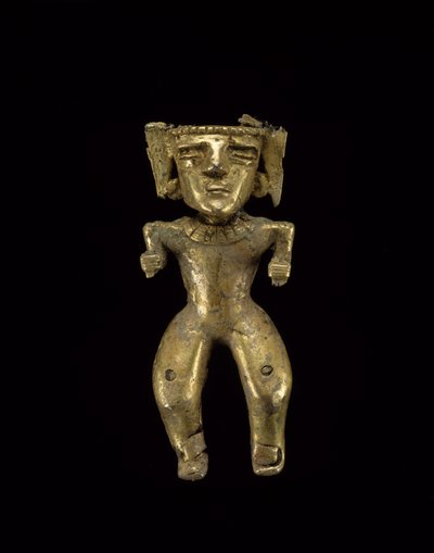 Stående figur, 200-1600 AD (guld) av civilization Quimbaya