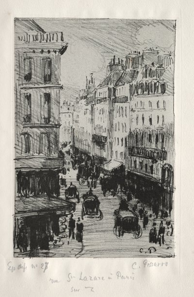 Rue Saint-Lazare, Paris av copy after Augustin Pajou