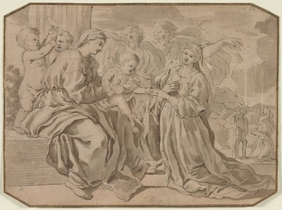 St. Catherines mystiska äktenskap av copy after Nicolas Poussin