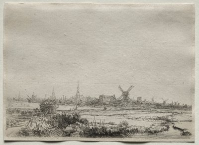 Kopia av utsikten över Amsterdam från nordväst av copy after Rembrandt van Rijn