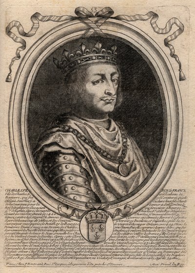 Porträtt av Karl VII (1403-1461) Kung av Frankrike - CHARLES VII (1403-1461) Kung av Frankrike av de Larmessin