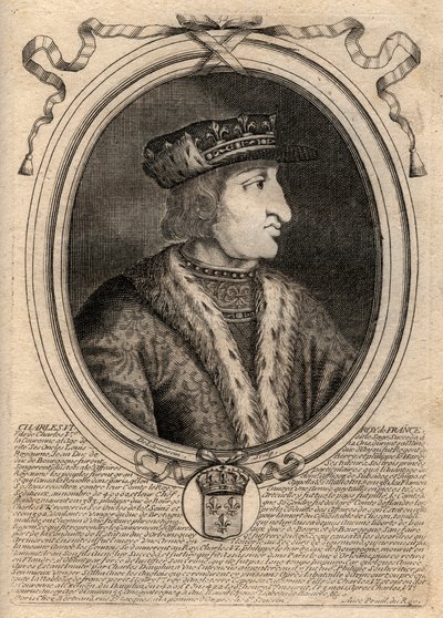 Porträtt av Karl VI (1368-1422), kung av Frankrike - CHARLES VI (1368-1422) Frankrikes kung av de Larmessin