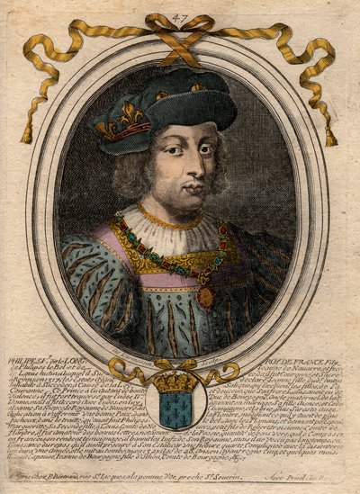 Porträtt av Filip V den Långe (1294-1322), Frankrikes kung - Filip V (1294-1322) 