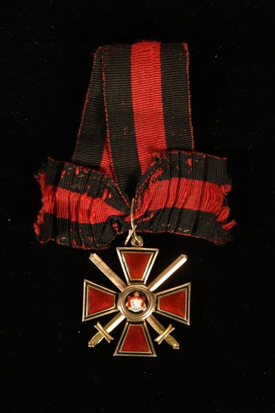 Riband och märke av Saint Vladimirs orden, fjärde klass, 1800-talet av decorations and medals Orders