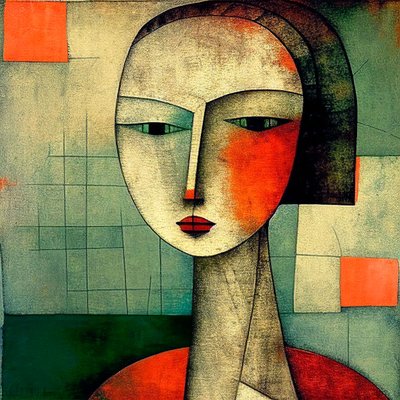 Eyes of Mystery: Abstrakt figurativ surrealism Damporträtt av F. Abderrahim
