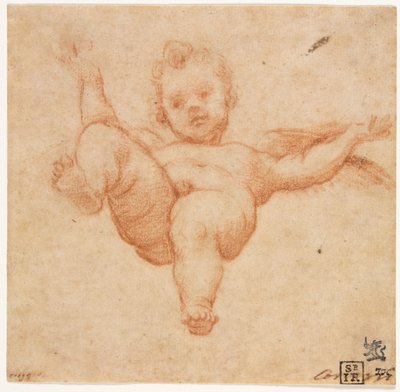 Flygande Amor av follower of Annibale Carracci