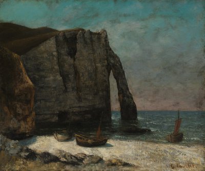 Klippan vid Étretat av imitator of Gustave Courbet