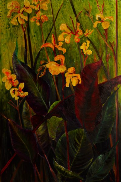 Canna Lily, 2017 (olja på duk) av jocasta shakespeare