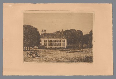 Utsikt från en äng vid Waterland Estate av jonkheer Barthold Willem Floris van Riemsdijk