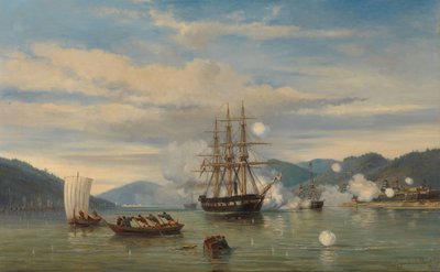HMS Steam-powered Battleship Medusa öppnar Shimonoseki Straits HMS 