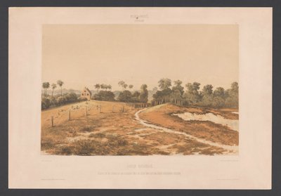 Judisk Savannah judar Savannah. Utsikt över synagogan och kyrkogården från sidan av militärens Cordonpad (titel på objektet) Västindien (serietitel på objekt) Utsikter från Nederländernas Västindien (serietitel) av jonkheer Jacob Eduard van Heemskerck