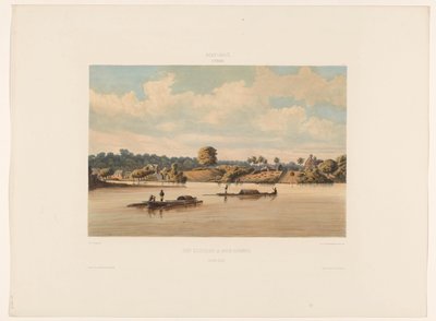 Post Gelderland och Joden Savannah (flodsidan) (titel på objekt) av jonkheer Jacob Eduard van Heemskerck