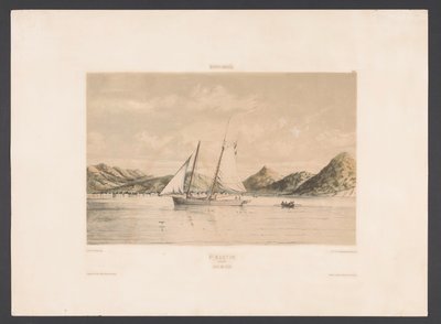 St Martin St Martin. Bay och stad (titel på objekt) Västindien (serietitel på objekt) Utsikter från Nederländernas Västindien (serietitel) av jonkheer Jacob Eduard van Heemskerck