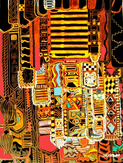 Aboriginal Motif, 2014 (blandteknik) av linda arthurs