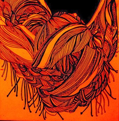 Rust Scarf, 2016 (blandteknik) av linda arthurs