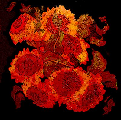 solrosor, 2014 (blandteknik) av linda arthurs
