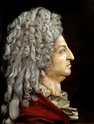 Porträtt av kung Ludvig XIV (1638-1715). Vax och textil av Antoine Benoist dit du Cercle (1632-1717). Omkring 1705. Sön 0,52x0,42 m Versailles, musee du chateau av or Benoit du Cercle Antoine Benoist