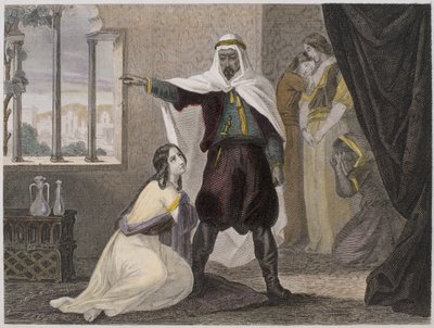 Bortförandet av den vackra Zhoraydah, illustration från Histoire des pirates et corsairs de lOcean et de la Mediterranee av P. Christian, 1842-52 av or Ciappori Puche, Claudius Joseph Ciappori