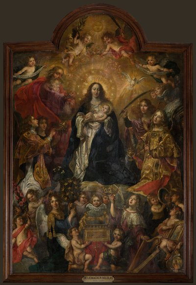 Församlingskyrka (Sint-Walburgakerk). Målning. Nicolas De Liemaeckere. av or Liemaecker Nicolaas de Liemakere