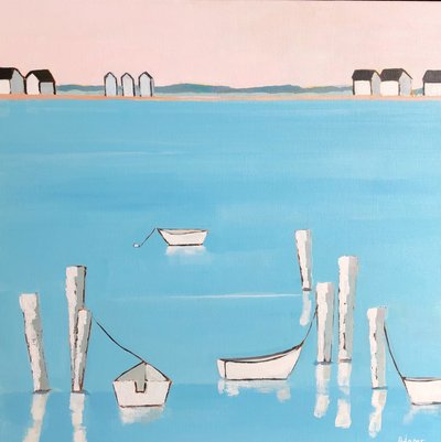 Calm Coastal Boats av phyllis adams