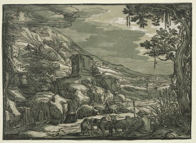 Arkadiskt landskap av possibly after Esaias van de Velde